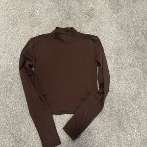 Aritzia Babaton Chocolate Long Sleeve Top
